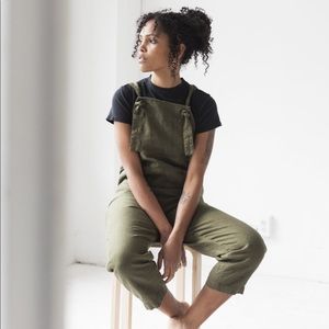 Beaton Linen Overalls Olive M